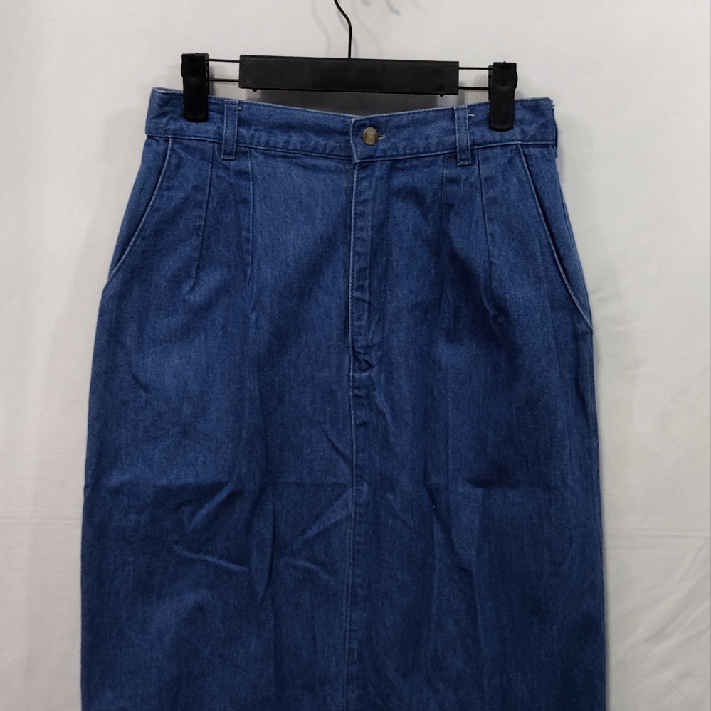 Vintage Denim Maxi Skirt Women's 8 Blue Retro 90s Y2K - Picture 2 of 7